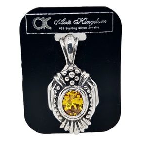 Sterling Silver + Citrine Pendant